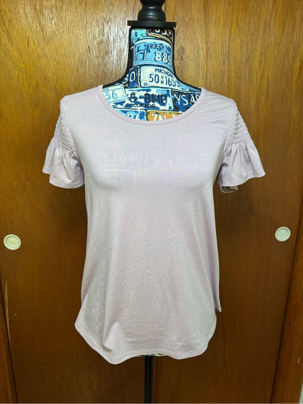 Nine West Light Lavender/Lilac Short Sleeve Blouse